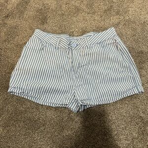 Striped Blue and White Women's Shorts